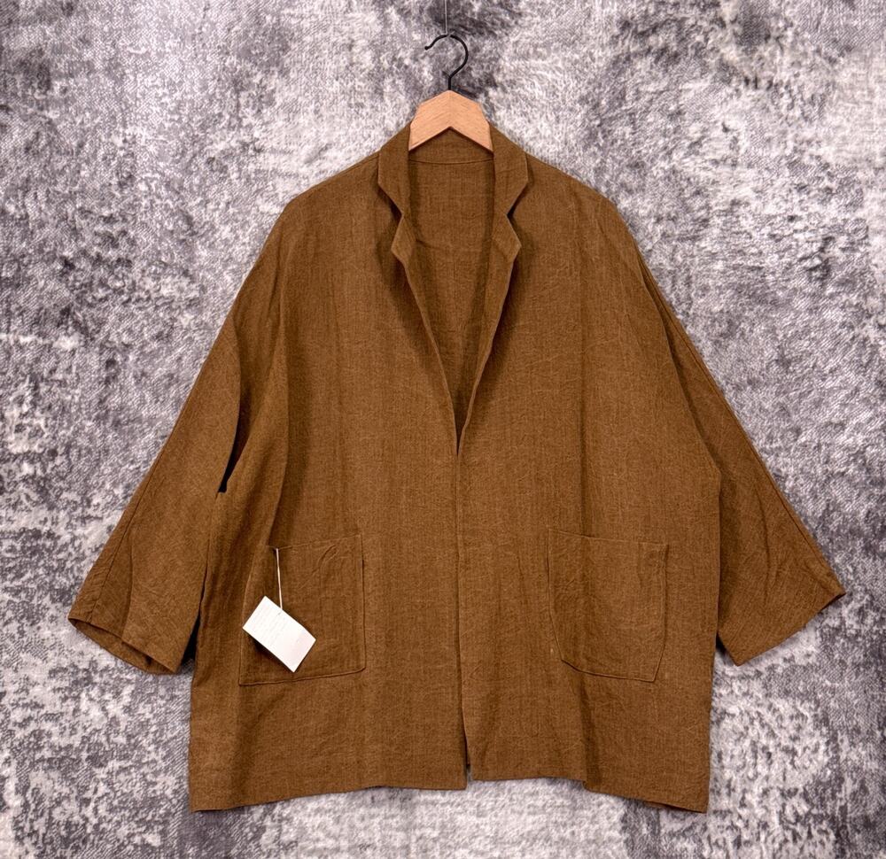 New Daniela Gregis Jacket OS One Size Womens Linen Open Front